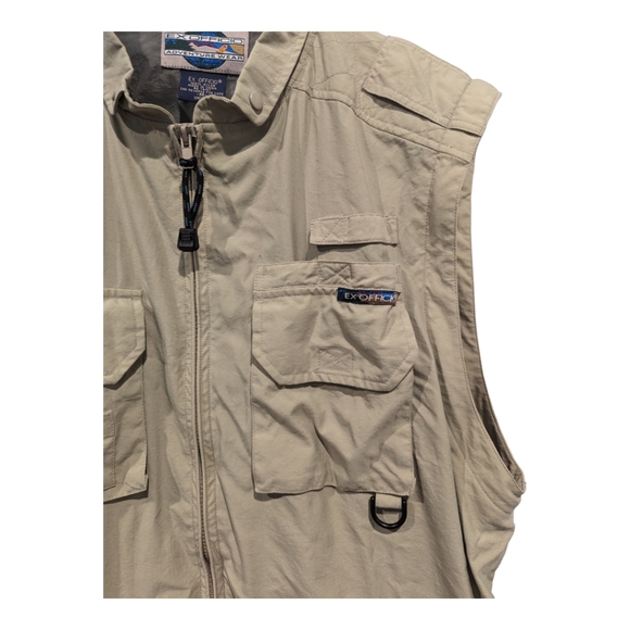 ExOfficio Utility Vest medium Oversize Beige Mesh Lined Fishing Hiking Outdoor. - Picture 2 of 9